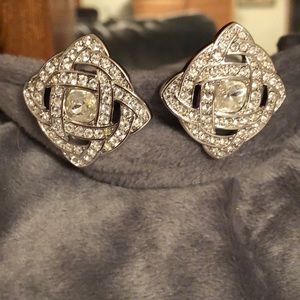Vintage Rhinestone Clip Earrings